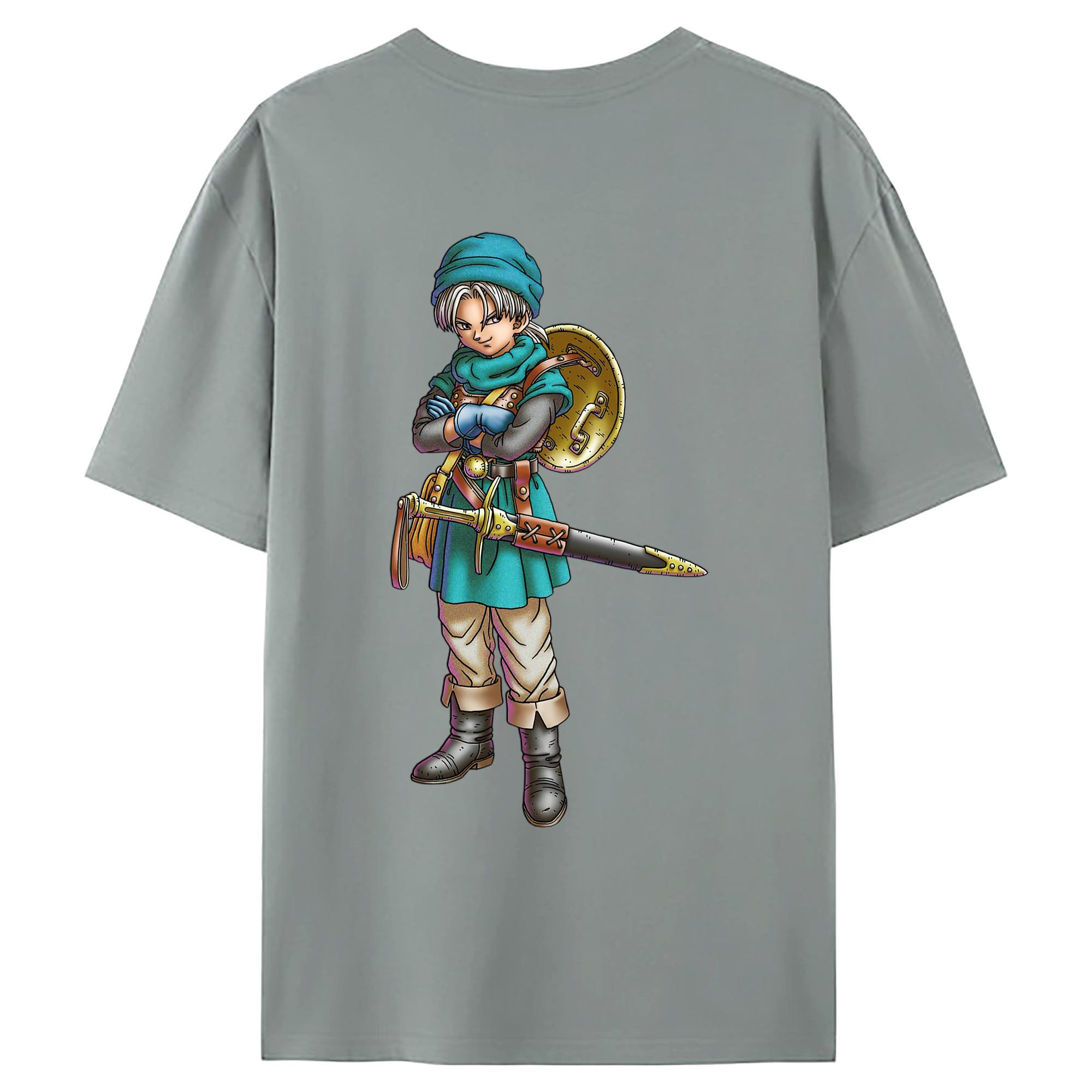 （画像用） ドラゴンクエスト Doragon Kuesuto Dragon Quest 綿100％ メンズ半袖Tシャツ（バックプリント） 通気性